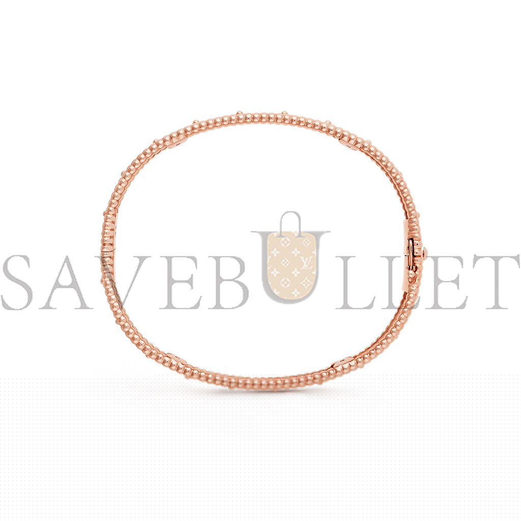VAN CLEEF ARPELS PERLÉE CLOVERS BRACELET, SMALL MODEL - ROSE GOLD, DIAMOND  VCARN9ER00